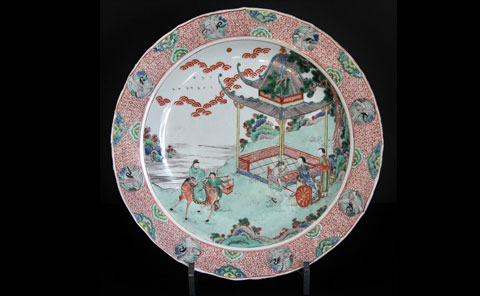Large Kangxi Famille Verte Shallow Dish 