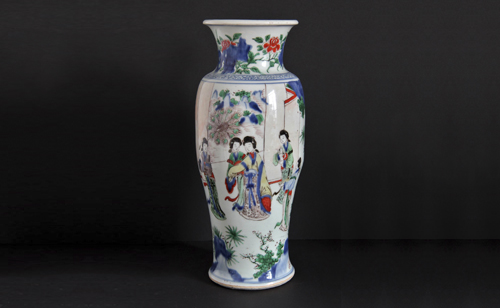 Wucai Slender Baluster Vase 